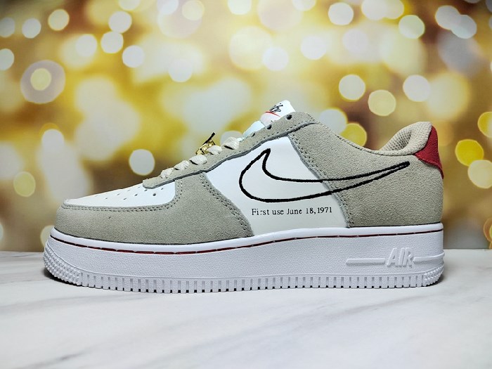 Men's Air Force 1 Low White/Gray Shoes 0200